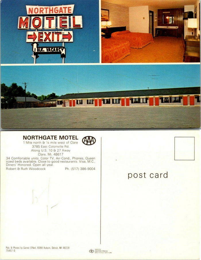 Northgate Motel - Old Postcard Front And Back (newer photo)